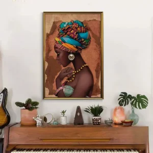 Tableau contemporain inspiré par la culture africaine