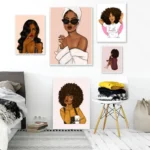 Tableau Africaine décoratif en style afro-chic