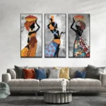 Tableau décoratif aux motifs africains vibrants