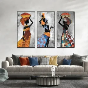 Tableau décoratif aux motifs africains vibrants