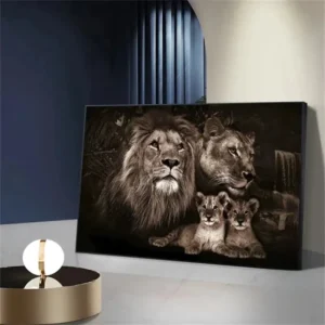 Tableau animalier inspiré de la faune africaine