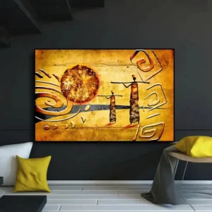 Art africain contemporain avec motifs colorés