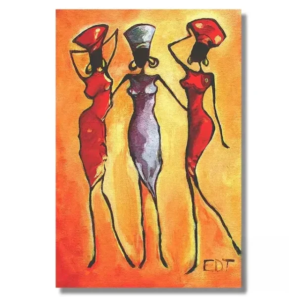 Tableau contemporain inspiré par l'héritage africain