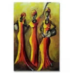 Tableau africain dynamique avec des couleurs éclatantes