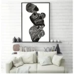 Élégant tableau africain moderne en couleur