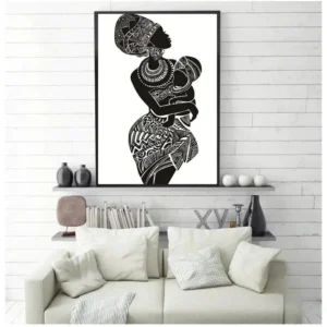 Élégant tableau africain moderne en couleur