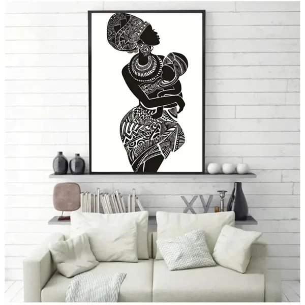 Élégant tableau africain moderne en couleur