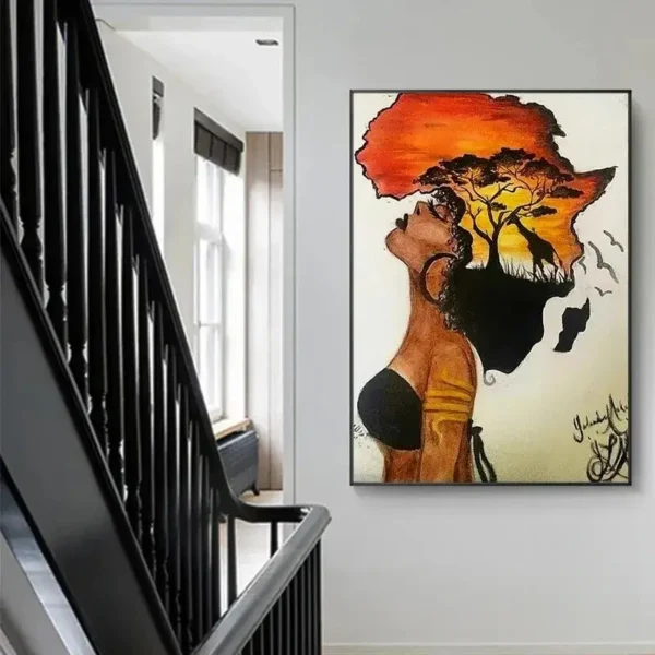 Oeuvre d'art inspirée de motifs africains contemporains