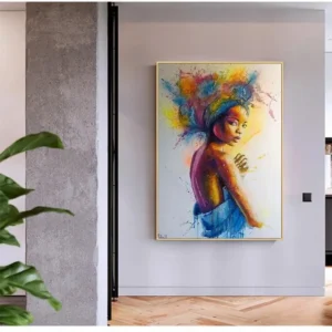 Tableau Africain contemporain vibrant
