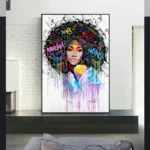 Tableau d'art africain coloré et captivant