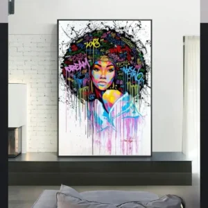 Tableau d'art africain coloré et captivant