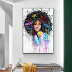 Tableau mural inspiré de l'art traditionnel africain