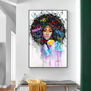 Tableau mural inspiré de l'art traditionnel africain