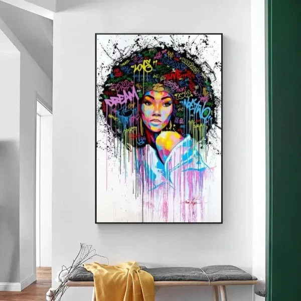 Tableau mural inspiré de l'art traditionnel africain