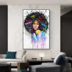 Art africain moderne en toile vibrante et expressive
