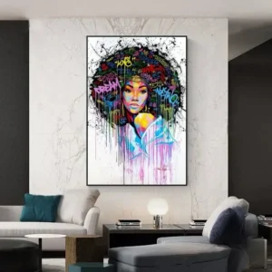 Art africain moderne en toile vibrante et expressive