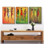 Tableau africain vibrant pour décoration intérieure
