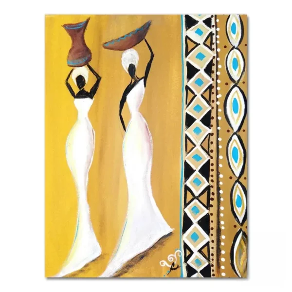 Tableau décoratif aux couleurs chaudes d'Afrique