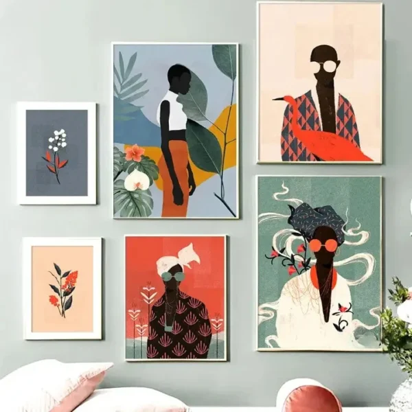 Art mural africain coloré et stylisé