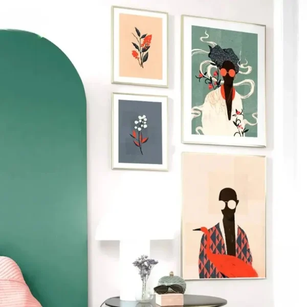 Tableau africain avec motifs ethniques vibrants