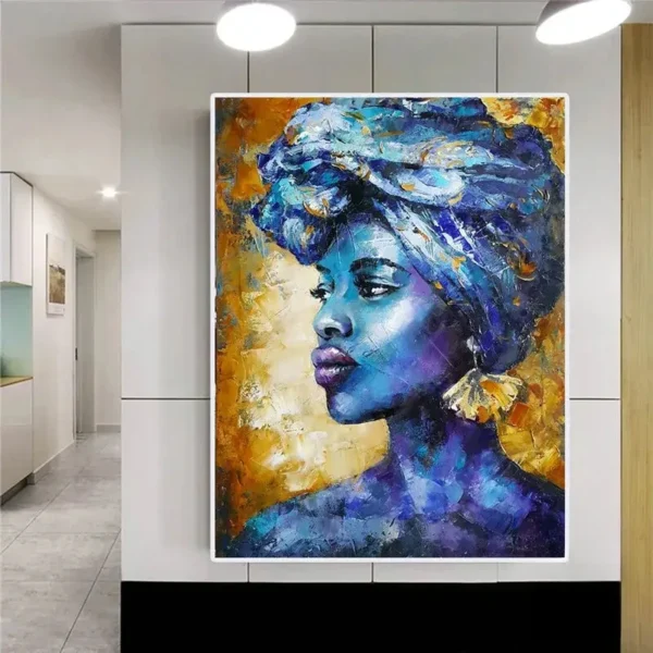 Tableau mural africain aux couleurs vives et culturelles