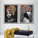 Tableau Femme Africaine en décor africain
