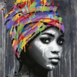 Art mural représentant une femme africaine