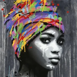 Art mural représentant une femme africaine