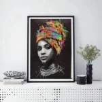 Tableau coloré de style africain avec femme