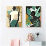 Art africain multicolore représentant une silhouette féminine