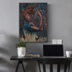 Œuvre d'art noir et féminin, inspirée de la culture africaine