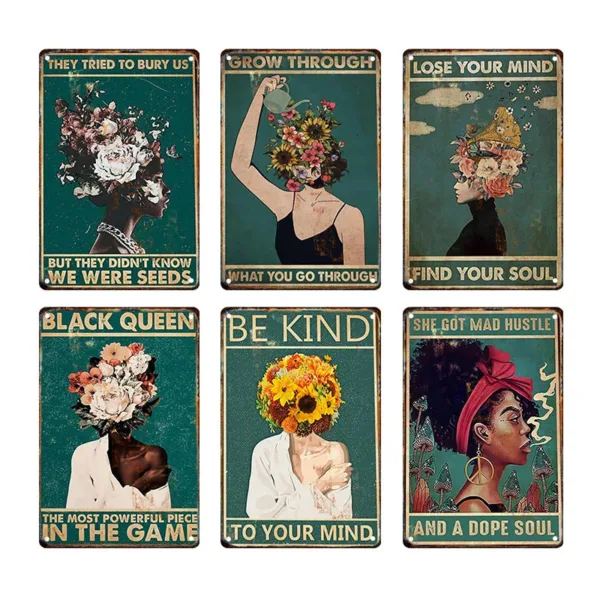 Tableau africain - Femme Noire célébrant la beauté et l'identité