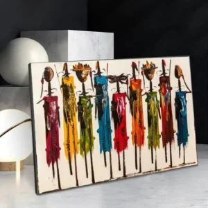 Tableau Guerrier Africain en style contemporain