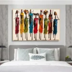 Tableau africain avec des motifs traditionnels