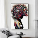 Tableau motif africain coloré et dynamique