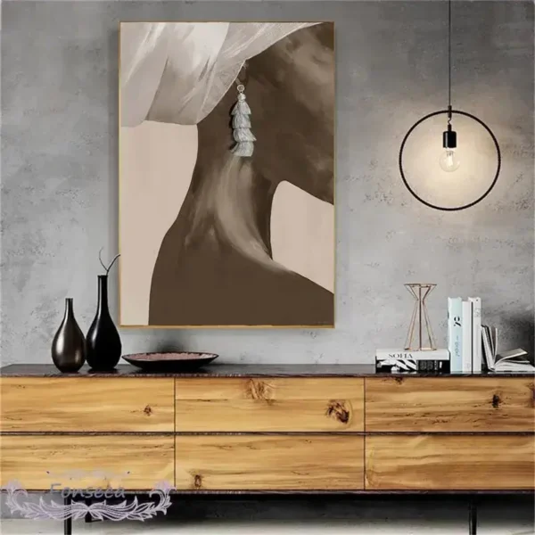 Tableau mural africain contemporain pour salon