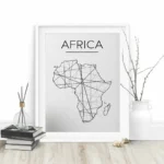 Tableau Ethnique Noir et Blanc, Design Contemporain