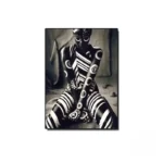 Tableau peinture africain représentant une femme