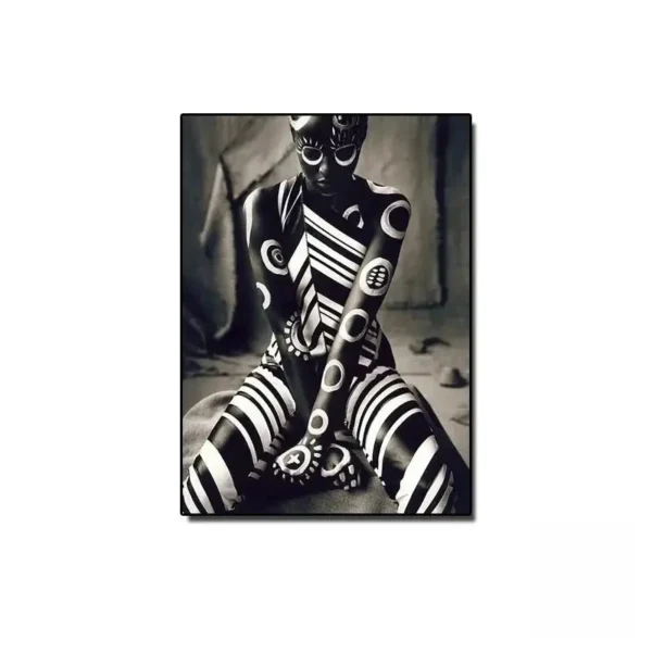 tableau-peinture-africain-femme-1 Tableau peinture africain représentant une femme