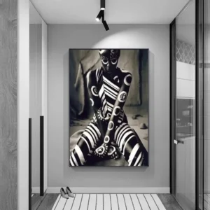 Détail d'une peinture africaine sur le thème féminin
