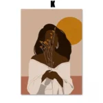 Tableau artistique mettant en valeur un personnage africain