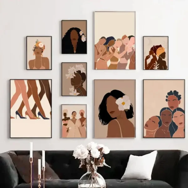 Tableau contemporain représentant un personnage africain