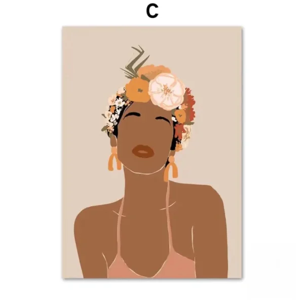 Tableau présentant un personnage unique de l'héritage africain