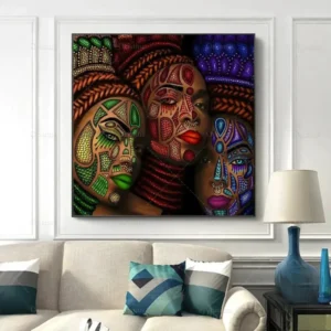 Tableau Africain avec motif de visage