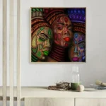 Art africain représentant un portrait unique