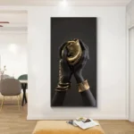 Portrait stylisé de femme africaine pour intérieur