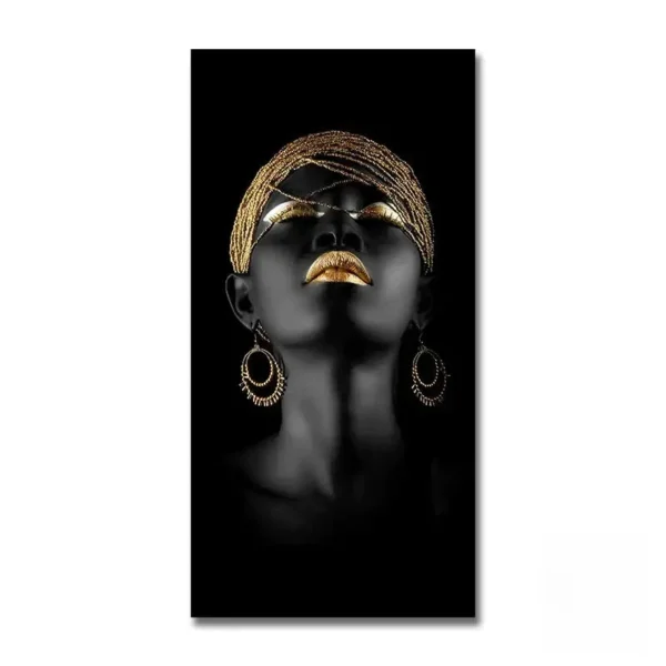 Art africain : portrait d'une femme en couleur