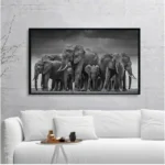 Tableau Savane Africaine en noir et blanc