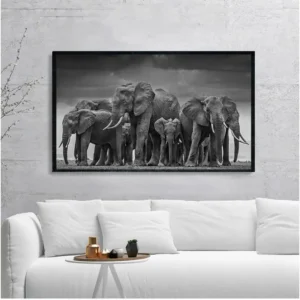 Tableau Savane Africaine en noir et blanc