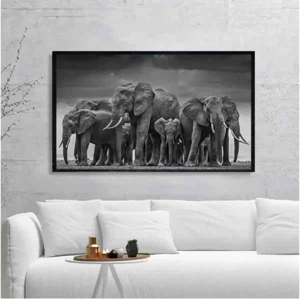 tableau-savane-africaine-noir-et-blanc-1 Tableau Savane Africaine en noir et blanc